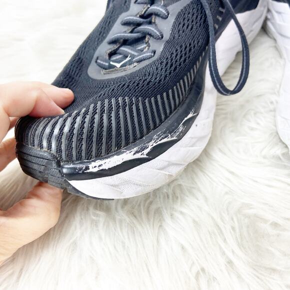 Hoka One One 7.5 Womens Bondi 7 Black White Athletic Running Shoes Sneakers - Picture 7 of 14